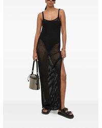 Patrizia Pepe - Opengebreide Maxi-Jurk Met Split - Lyst