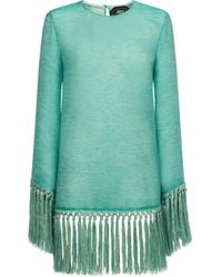 ‎Taller Marmo - Claudia Fringe-Trim Mini Dress - Lyst
