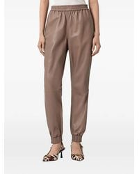 AllSaints - Jen Elasticated Leather Trousers - Lyst