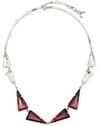 Patrizia Pepe - Crystal-embellished Triangle Necklace - Lyst