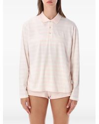 Sporty & Rich - Striped Long-Sleeve Polo Shirt - Lyst