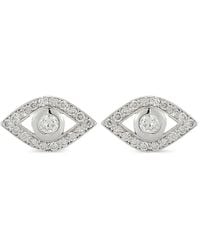 Mateo - 14K Diamond Evil Eye Earrings - Lyst
