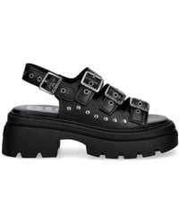 Buffalo - Vega Athena Buckle Eyelet-Embellished Platform Sandals - Lyst