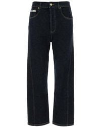 Moschino - Cropped Five Pocket Cotton Denim Pants - Lyst