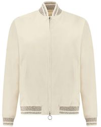 Paul & Shark - Typhoon Platinum Striped-Trim Bomber Jacket - Lyst