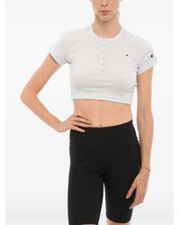 Champion - Ribbed-Knit Cropped T-Shirt - Lyst