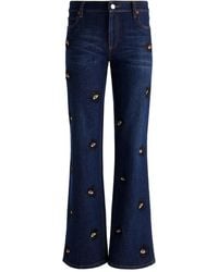 Alice + Olivia - Roxie Jeans Verfraaid Met Ogen - Lyst