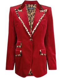 Dolce & Gabbana Blazer mit Leoparden-Print - Rot