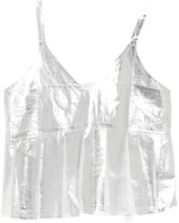 Tela - Metallic-Effect Pleated Top - Lyst