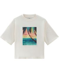 Woolrich - T-shirt en coton à imprimé graphique - Lyst
