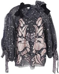 Biyan - Gathered-Sleeve Double Layer Blouse - Lyst