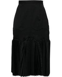 Toga - Pleated Taffeta Midi Skirt - Lyst