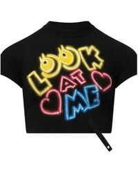 Doublet - English Fan-Service Neon-Paint Cropped T-Shirt - Lyst