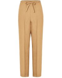 forte_forte - Drawstring Linen Trousers - Lyst