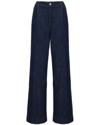 7 For All Mankind - Pleated Wide-Leg Jeans - Lyst