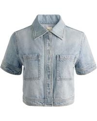 Alice + Olivia - Camisa vaquera Tesha de manga corta - Lyst