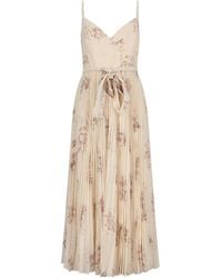 Zimmermann - Sunray Pleated Floral Midi Dress - Lyst