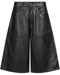 Haikure - Legacy Wide-Leg Leather Shorts - Lyst