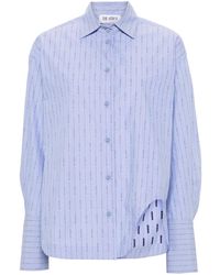The Attico - Eliza Gestreepte Katoenen Blouse - Lyst