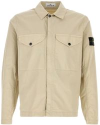 Stone Island - Hemdjacke Aus Stretch-Twill - Lyst