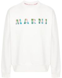 Marni - Logo-Print Cotton Sweatshirt - Lyst