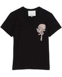 3.1 Phillip Lim - Floral-Embroidery T-Shirt - Lyst