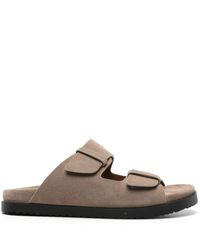 Doucal's - Double-strap Suede Slides - Lyst