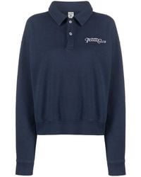 Sporty & Rich - Logo-Print Cotton Polo Top - Lyst