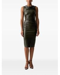 Patrizia Pepe - Draped Leather Midi Dress - Lyst