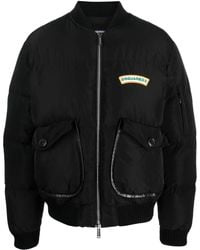 DSquared² - Logo-Print Puffer Bomber Jacket - Lyst