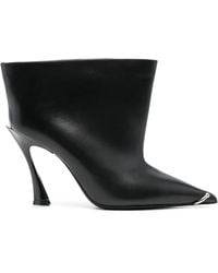 Mugler - Sculpted Leather Pointed Ankle Boots - Lyst