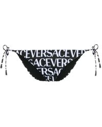 Versace - Logo-print Tie-fastening Bikini Bottoms - Lyst