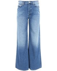 Mother - The Ditcher Roller Sneak High-rise Wide-leg Jeans - Lyst