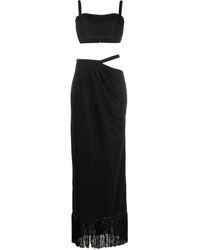 Rayane Bacha - Cut-Out Metallic Maxi Dress (Set Of Two) - Lyst