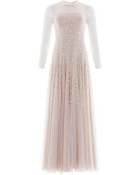Needle & Thread - Sequin-Embellished Round-Neck Gown - Lyst