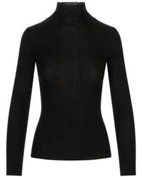 Agnona - Ribbed-Knit High-Neck Sweater - Lyst