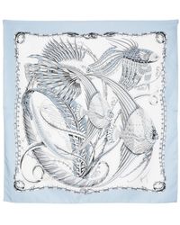 Ferragamo - Seidenschal mit Fisch-Print - Lyst