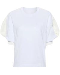 Sacai - Puff-Sleeves Cotton T-Shirt - Lyst