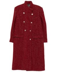Isabel Marant - Doppelreihiger Mantel mit Fischgrätenmuster - Lyst