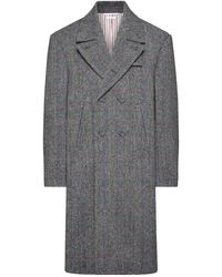 Thom Browne - Checked Double-Breasted Coat - Lyst