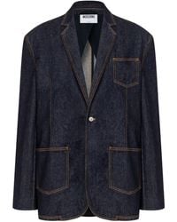 Moschino - Blazer En Jean À Poches Plaquées - Lyst