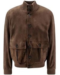 DFOUR® - Ribbed-Knit Suede Jacket - Lyst