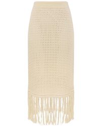 Zimmermann - Indra Fringe Midi Skirt - Lyst