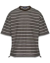 Comme des Garçons - Striped-Pattern Drawstring-Hem T-Shirt - Lyst