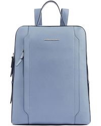 Piquadro - Grained Leather Backpack - Lyst