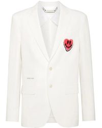 Philipp Plein - Heart-Appliqué Single-Breasted Blazer - Lyst