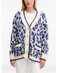 GAUDI - Leopard-Print Button-Up Cardigan - Lyst