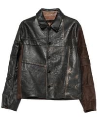 ALAINPAUL - Panelled Leather Jacket - Lyst