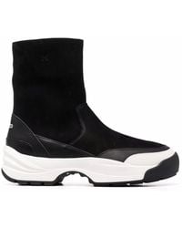 KENZO - Chunky Sole Leather Boots - Lyst
