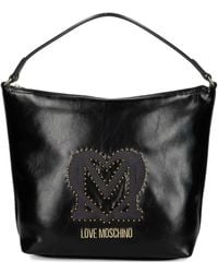 Love Moschino - Schoudertas Met Logoplakkaat En Studs - Lyst